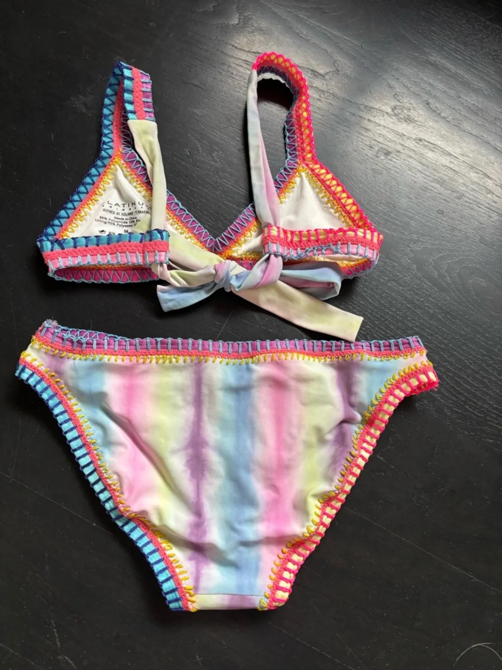PQ Swim Platinum Solang Ferraini Inspired Kids Bikini, size 14